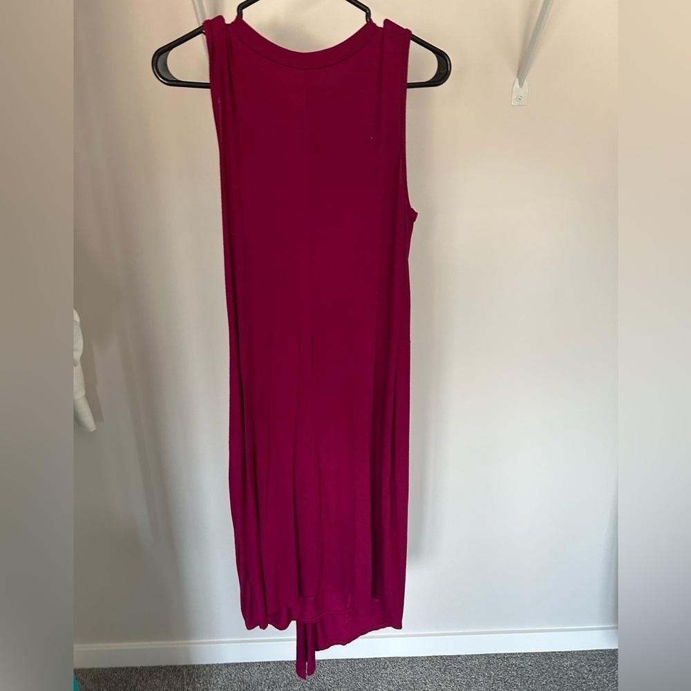 ❤️On sale❤️Rebel Sugar Asymmetrical Sleeveless Burgundy Dress - Picture 2 of 6
